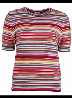 Pull structuur streep multicolor | DELSCHER. Fashion