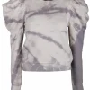 Pull tie dye paars offwhite, pofmouwen | DELSCHER. Fashion