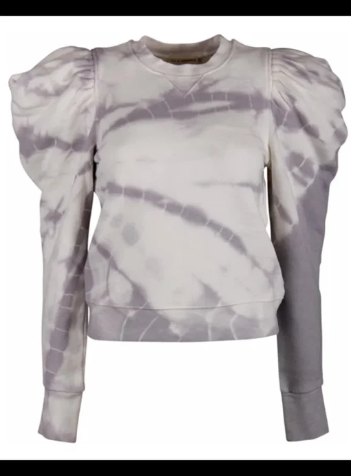 Pull tie dye paars offwhite, pofmouwen | DELSCHER. Fashion