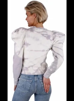 Pull tie dye paars offwhite, pofmouwen | DELSCHER. Fashion