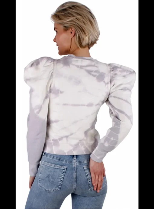 Pull tie dye paars offwhite, pofmouwen | DELSCHER. Fashion