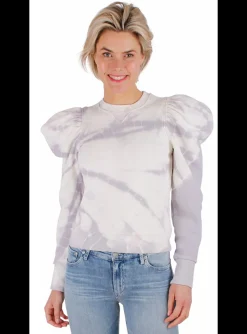 Pull tie dye paars offwhite, pofmouwen | DELSCHER. Fashion