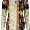 pull v hals print offwhite color | DELSCHER. Fashion