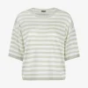 Pull Venera groen wit streep korte mouw | DELSCHER. Fashion