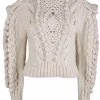 Pull Verena structuur breimotieven offwhite | DELSCHER. Fashion
