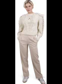 Pull Verena structuur breimotieven offwhite | DELSCHER. Fashion
