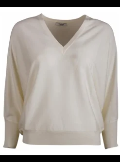 Pull v-hals offwhite | DELSCHER. Fashion