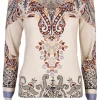 Pull v-hals offwhite met print | DELSCHER. Fashion