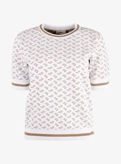 Pull wit dessin h camel wit | DELSCHER. Fashion