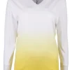 Pull wit met geel viscose | DELSCHER. Fashion