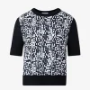 Pull wol zwart wit dessin zijde | DELSCHER. Fashion