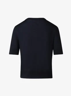 Pull wol zwart wit dessin zijde | DELSCHER. Fashion