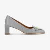 Pump blauw grijs leder | DELSCHER. Fashion