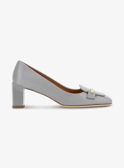Pump blauw grijs leder | DELSCHER. Fashion