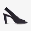Pump peeptoe scuba zwart | DELSCHER. Fashion