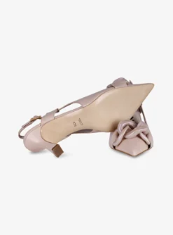 Pump slingback chain leder nude | DELSCHER. Fashion