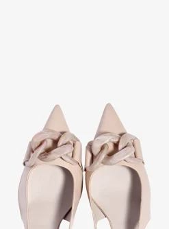 Pump slingback chain leder nude | DELSCHER. Fashion