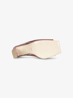 Pump slingback peeptoe grosgrain poeder oud roze | DELSCHER. Fashion