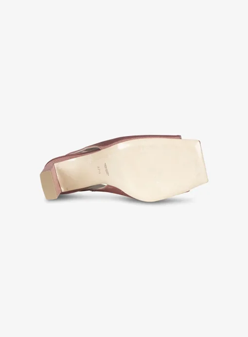 Pump slingback peeptoe grosgrain poeder oud roze | DELSCHER. Fashion