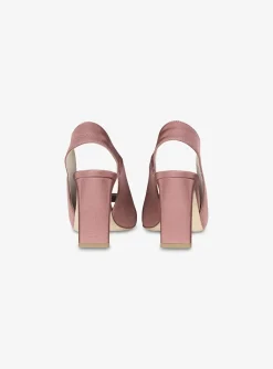Pump slingback peeptoe grosgrain poeder oud roze | DELSCHER. Fashion