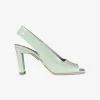 Pump slingback peeptoe lak mintgroen | DELSCHER. Fashion