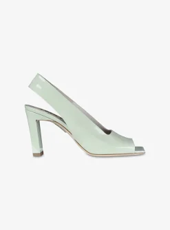 Pump slingback peeptoe lak mintgroen | DELSCHER. Fashion