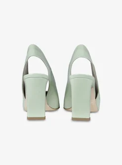 Pump slingback peeptoe lak mintgroen | DELSCHER. Fashion
