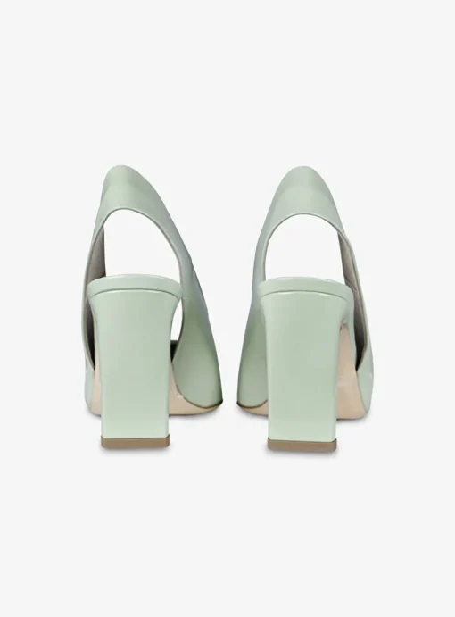 Pump slingback peeptoe lak mintgroen | DELSCHER. Fashion