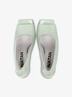 Pump slingback peeptoe lak mintgroen | DELSCHER. Fashion