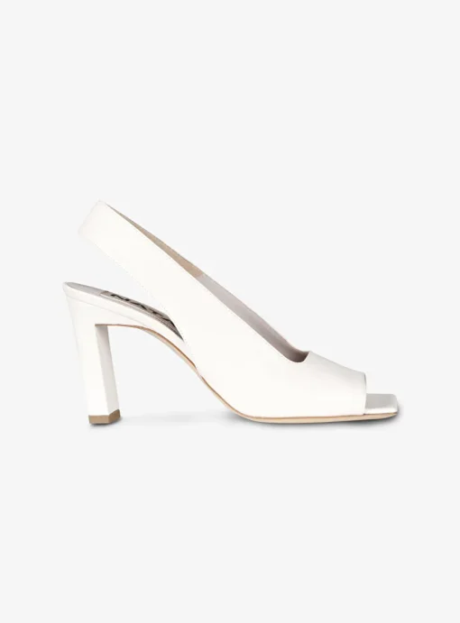 Pump slingback peeptoe leer offwhite | DELSCHER. Fashion