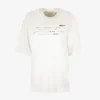 Relaxed shirt offwhite met tekst | DELSCHER. Fashion