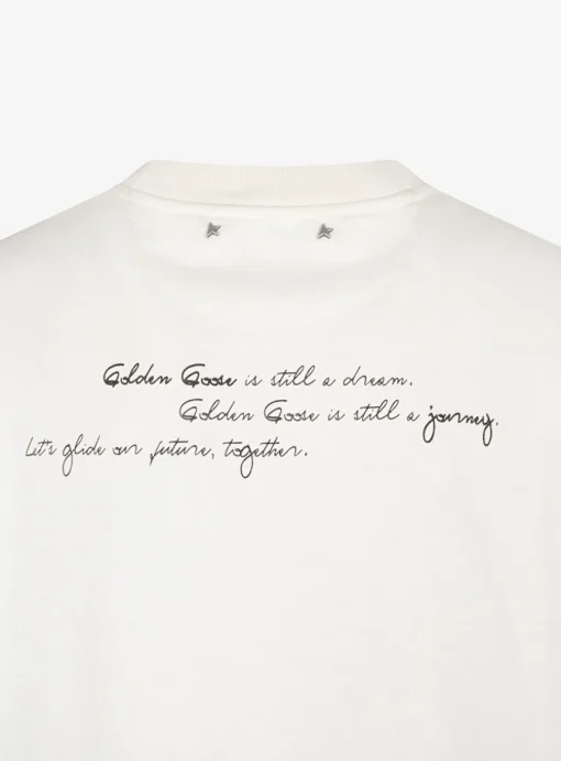 Relaxed shirt offwhite met tekst | DELSCHER. Fashion