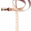 Riem leder nude bordeaux | DELSCHER. Fashion