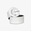 riem leder offwhite met ronde gesp | DELSCHER. Fashion