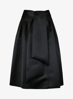Rok brial glanzend zwart | DELSCHER. Fashion