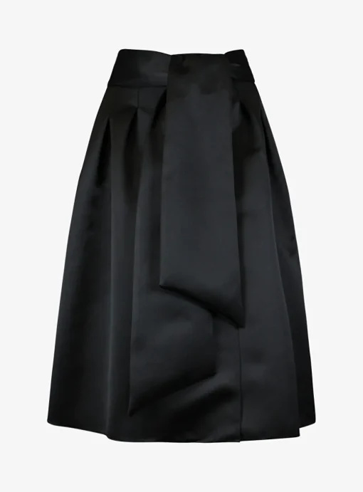 Rok brial glanzend zwart | DELSCHER. Fashion