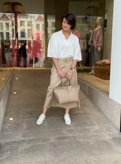 Rok calvin katoen camel | DELSCHER. Fashion