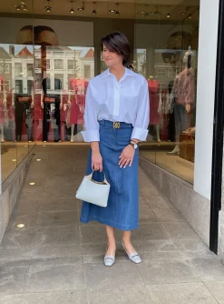 Rok calvin lichtblauw denim | DELSCHER. Fashion