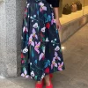 Rok carrie marine bloemen dessin | DELSCHER. Fashion