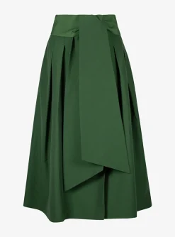 Rok chiara technisch katoen groen | DELSCHER. Fashion