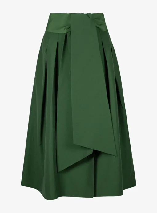 Rok chiara technisch katoen groen | DELSCHER. Fashion