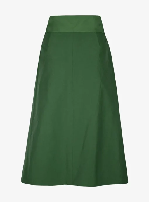 Rok chiara technisch katoen groen | DELSCHER. Fashion