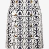 Rok kort maxmara logo marine offwhite | DELSCHER. Fashion
