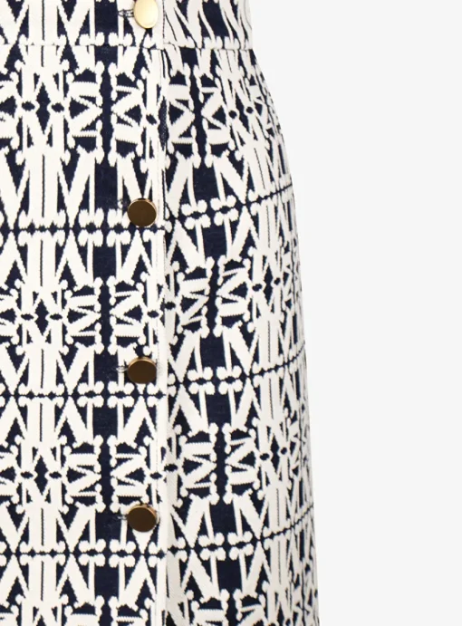 Rok kort maxmara logo marine offwhite | DELSCHER. Fashion