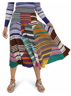 Rok streep multi color | DELSCHER. Fashion