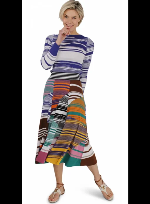Rok streep multi color | DELSCHER. Fashion