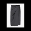 Rok Tamina draperie zwart | DELSCHER. Fashion