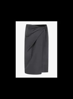 Rok Tamina draperie zwart | DELSCHER. Fashion