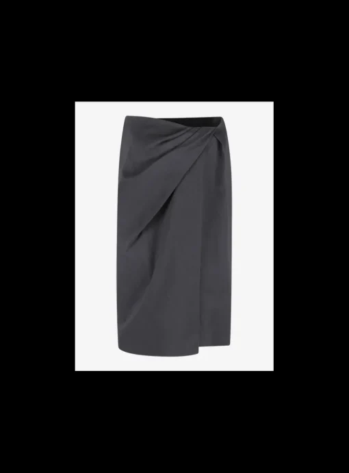 Rok Tamina draperie zwart | DELSCHER. Fashion