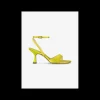 Sandalette Julio satijn eternal groen | DELSCHER. Fashion